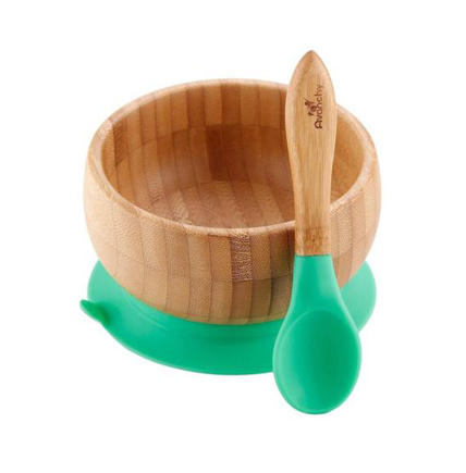 American avanchy bamboo bowl natural baby bowl spoon set baby plate complementary food bowl sucker bottom children tableware