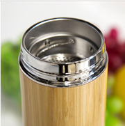 Transhome Creative Bamboo Thermos Bottle 360ml Stainless Steel Tumbler Vacuum Flasks Insulated Bottles Coffee Mug For Travel Tea (China)