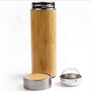 Transhome Creative Bamboo Thermos Bottle 360ml Stainless Steel Tumbler Vacuum Flasks Insulated Bottles Coffee Mug For Travel Tea (China)