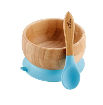 American avanchy bamboo bowl natural baby bowl spoon set baby plate complementary food bowl sucker bottom children tableware