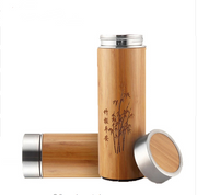 Transhome Creative Bamboo Thermos Bottle 360ml Stainless Steel Tumbler Vacuum Flasks Insulated Bottles Coffee Mug For Travel Tea (China)