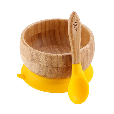 American avanchy bamboo bowl natural baby bowl spoon set baby plate complementary food bowl sucker bottom children tableware