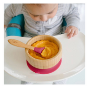 American avanchy bamboo bowl natural baby bowl spoon set baby plate complementary food bowl sucker bottom children tableware