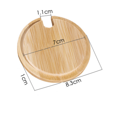 Coaster round wooden bamboo lid