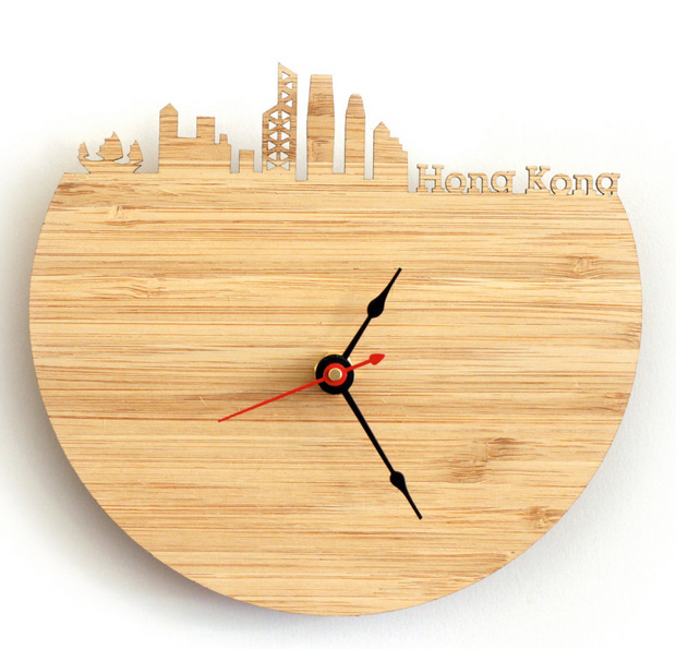 Natural Bamboo HongKong Wall Clock