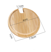 Coaster round wooden bamboo lid