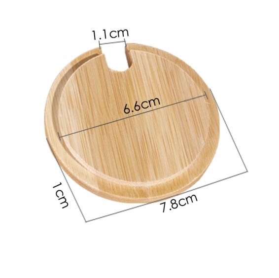 Coaster round wooden bamboo lid