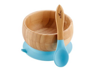 American avanchy bamboo bowl natural baby bowl spoon set baby plate complementary food bowl sucker bottom children tableware